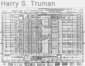 Harry S. Truman census record