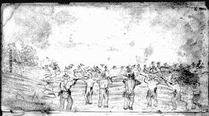 Civil War battle sketch, 1862