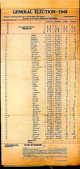 photo of page 1 of election returns ledger