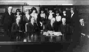 Governor Gardner signing suffrage legislation, April 5, 1919. State Historical Society of Missouri, Columbia