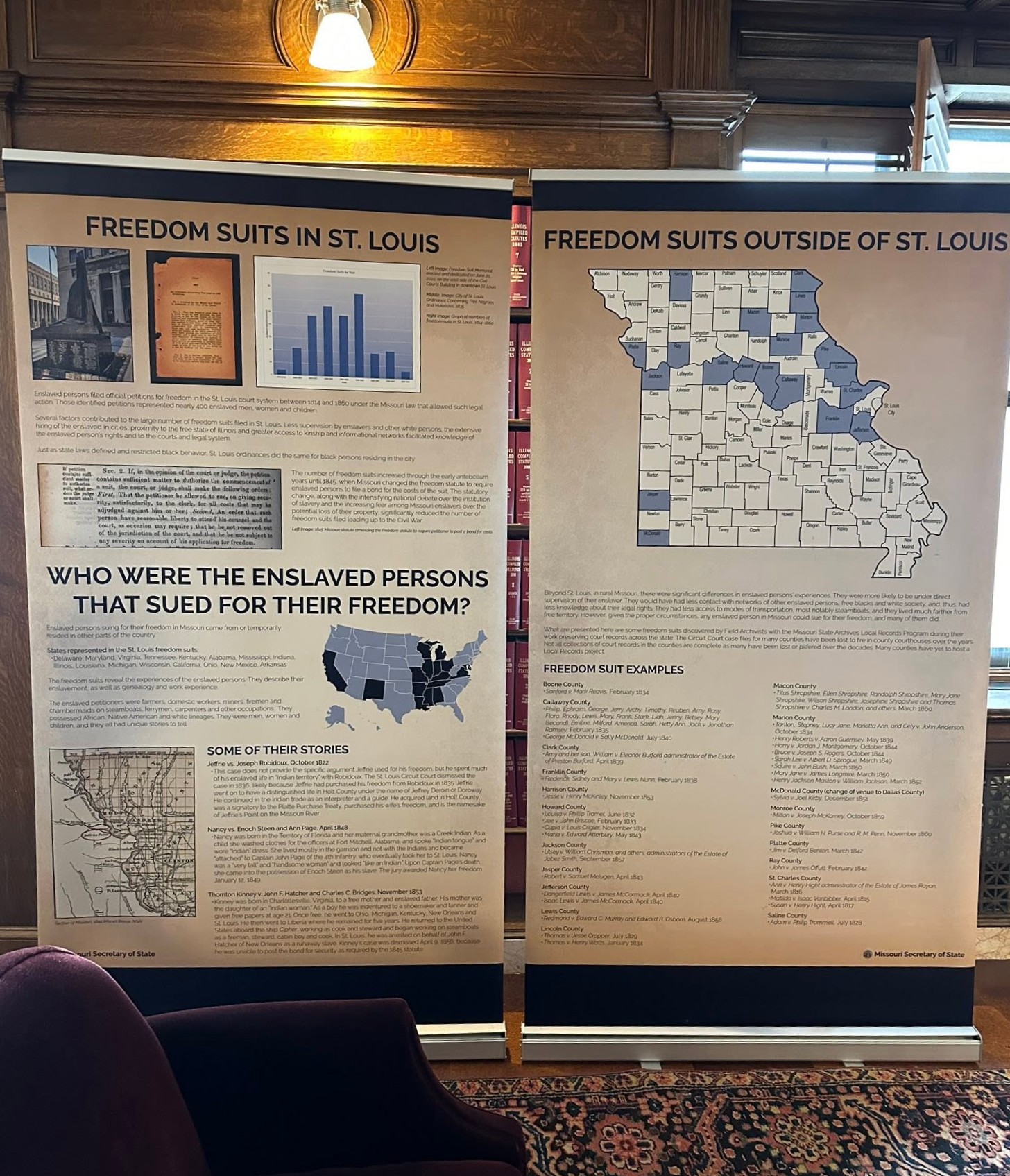 image of two panels of freedom suit exhibit on display at the Freedom suit memorial .jpg