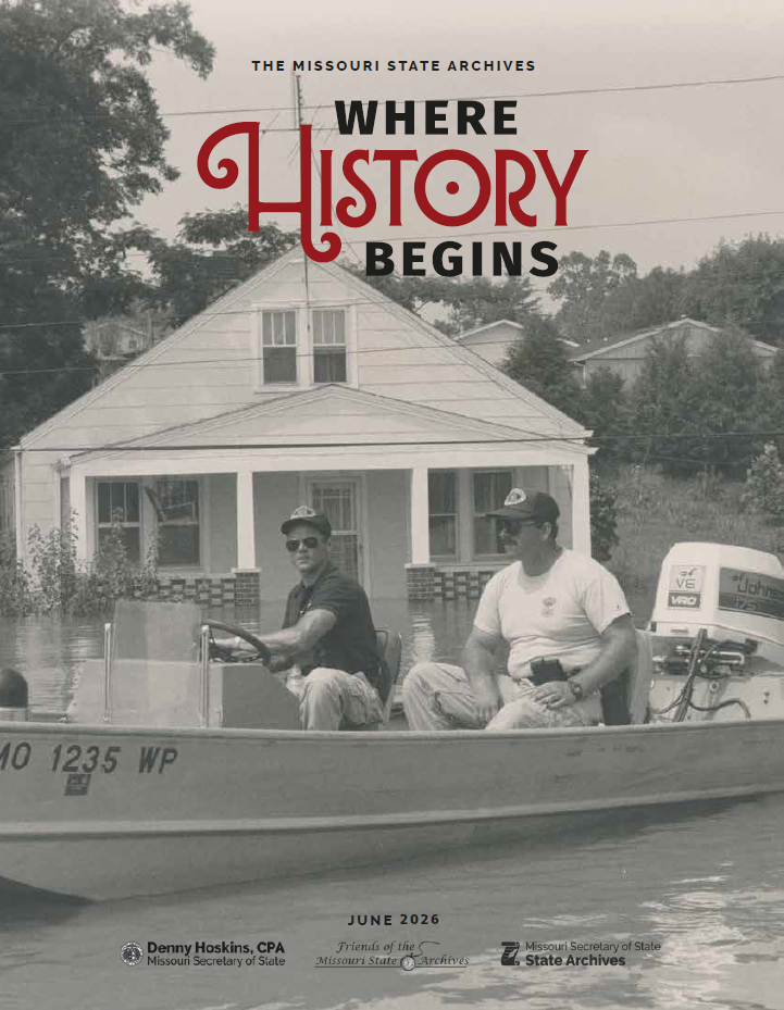 Cover for the June 2026 issue of Where History Begins. featured image is a black and white photograph of two water patrol officers