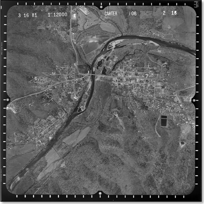 RG112_074_17120_17 – Aerial of Van Buren in Carter County, March 16, 1981.
