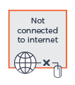 Not connected to internet