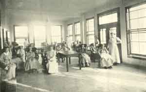 Sun parlor of the tubercular hospital, 1915.