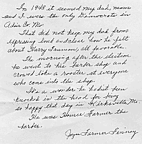 copy of Finney's letter