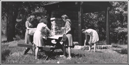 Picnicking at Big Spring Park near Van Buren